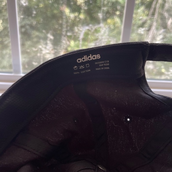 Adidas Strapback Hat - One Size Faded Black Three Stripe Life Logo Adjustable - Picture 4 of 5